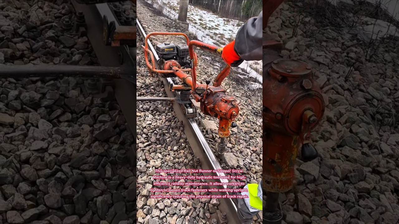 Massive Power: The Ultimate Railway Track Nut Tightener! 🚂🔧 #railway #train #track #maintenance #how