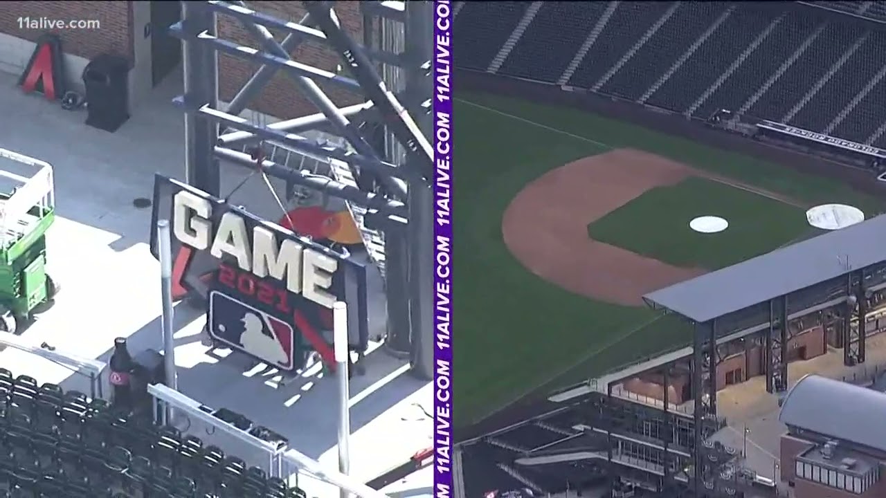 Sign for All-Star game taken down at Truist Park