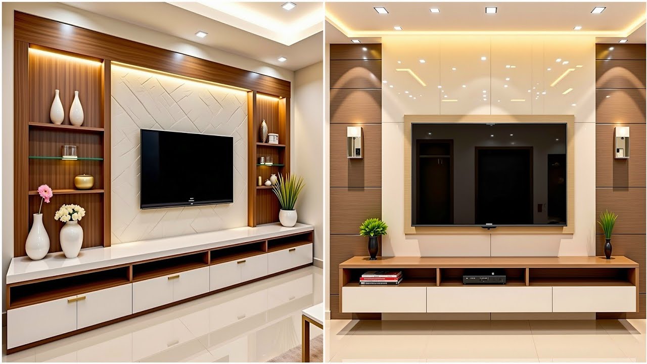 100 Nuevos Diseños Modernos de Paredes de TV 2025 | Muebles de Lujo y Salas con Estilo Elegante