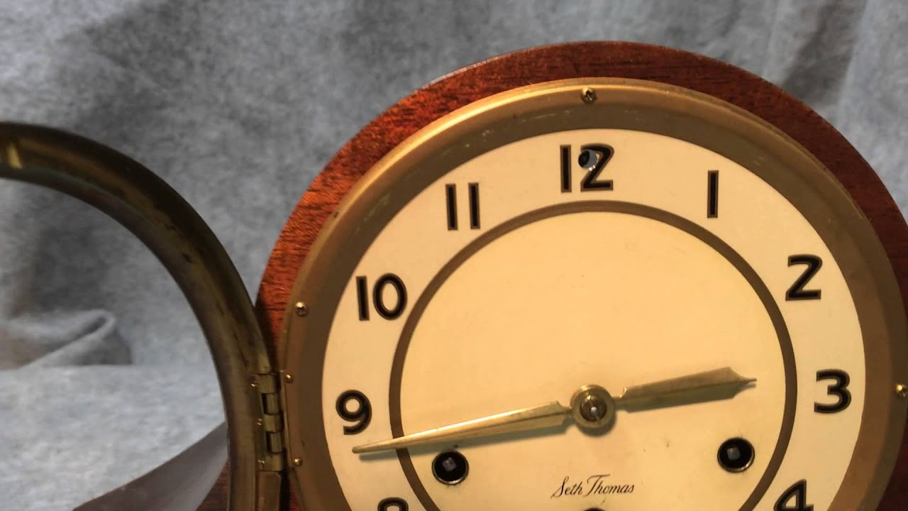 Seth Thomas Art Deco Westminster Tambour mantel clock