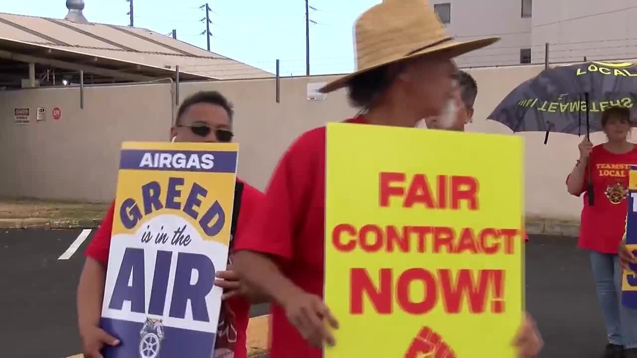 ‘This is enough’: Union workers go on strike against Airgas