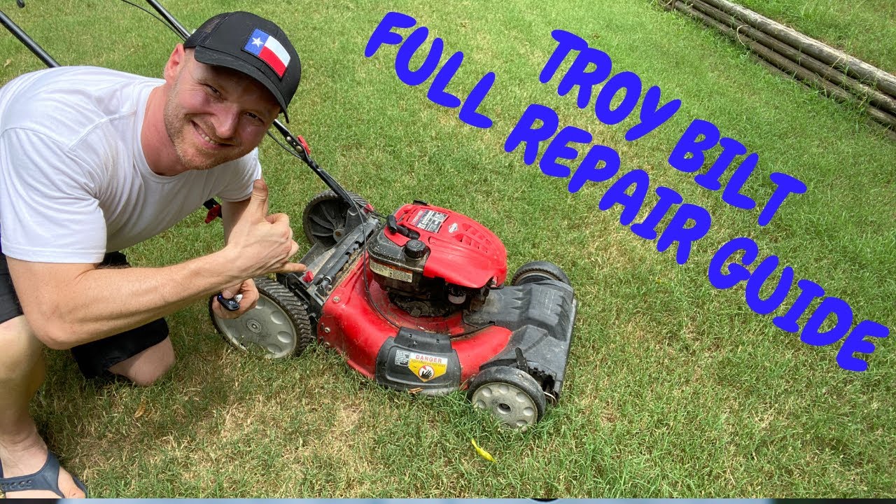 Troy Bilt Lawn Mower Full Repair Video; Carburetor, Oil Change, Blade, Air Filter, Spark Plug