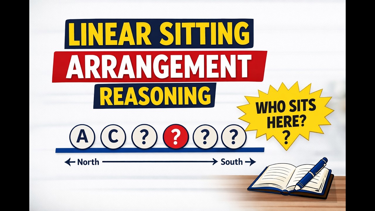 Linear Sitting Arrangement Reasoning | Exam Level Question Explained
