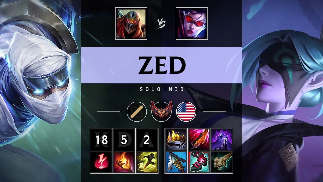 Zed Mid vs Vayne - NA Grandmaster Patch 25.07