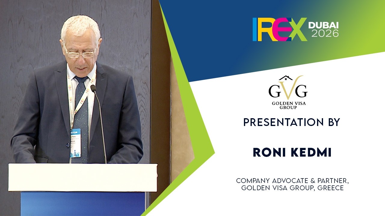 Презентация компании Golden Visa Group (Греция) на выставке IREX 2026 в Дубае.