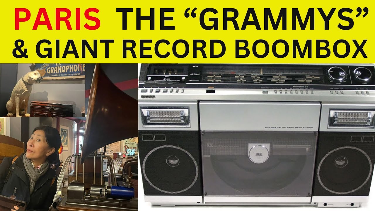 PARIS GRAMOPHONES GALORE + GIANT SHARP VZ-V2 VINYL RECORD PLAYER  BOOMBOX #vinylcommunity #phono
