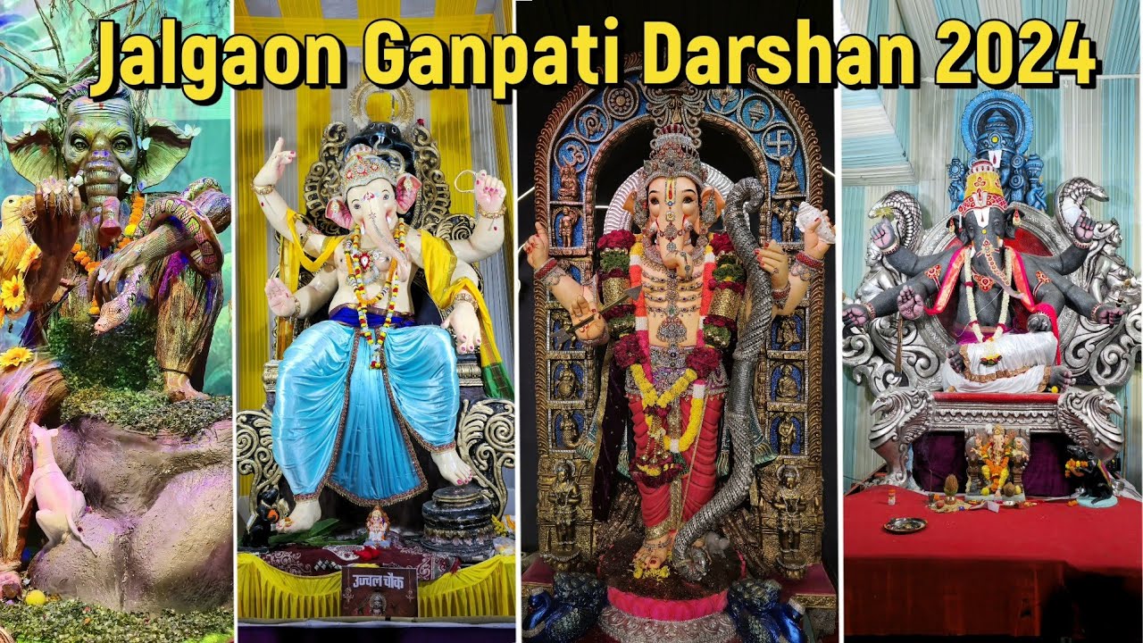 Jalgaon Beautiful Ganpati Bappa Darshan 😍 2024 (Part 1) #jalgaon