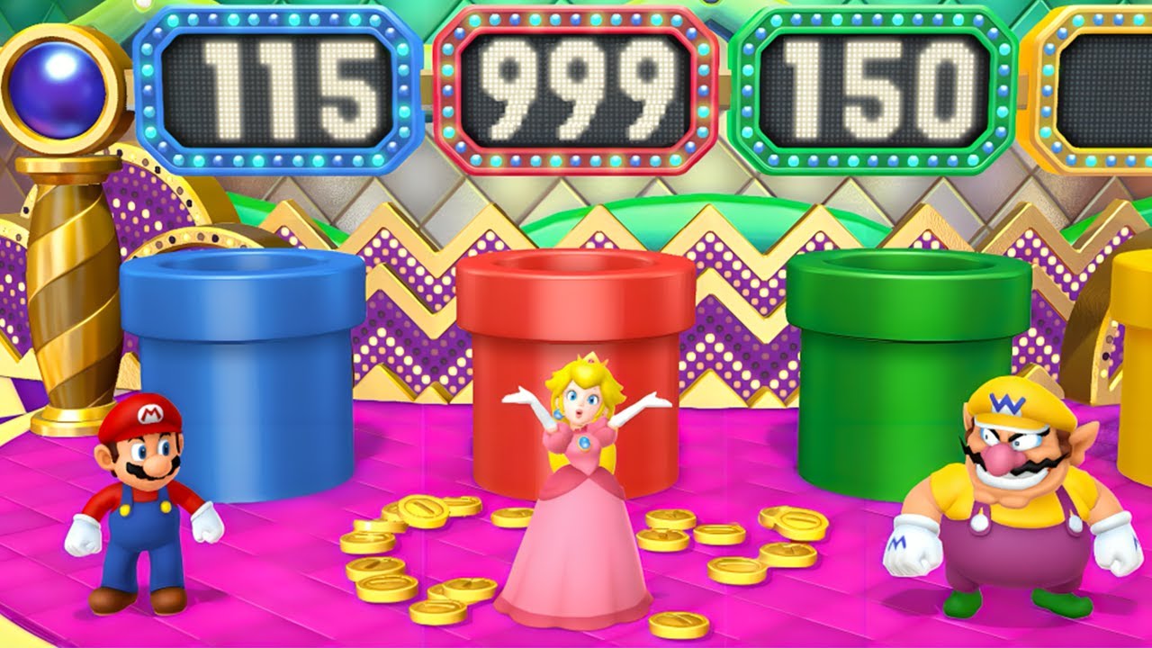 Mario Party 10 Minigames - Mario Vs Yoshi Vs Peach Vs Wario (Master Difficulty)