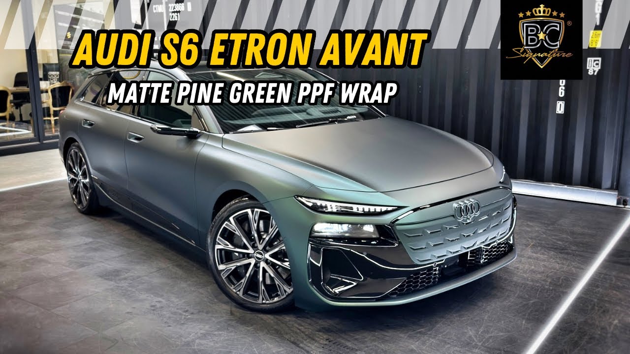 Audi Etron S6  SKYFOL Satin Pine Green carwrap