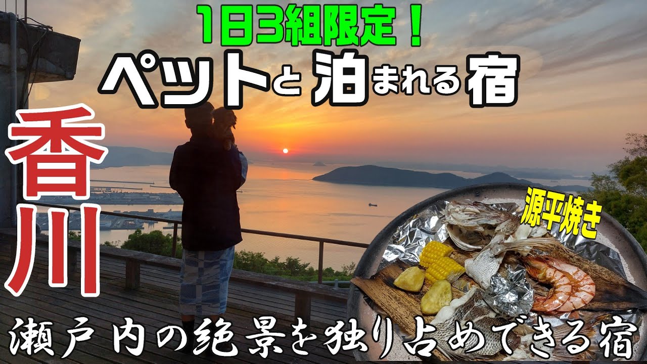 【犬と泊まれる宿 香川】1日3組限定/瀬戸内の絶景を独り占め出来る宿#屋島の宿桃太郎 に泊まったら見た事もない景色が広がっていた