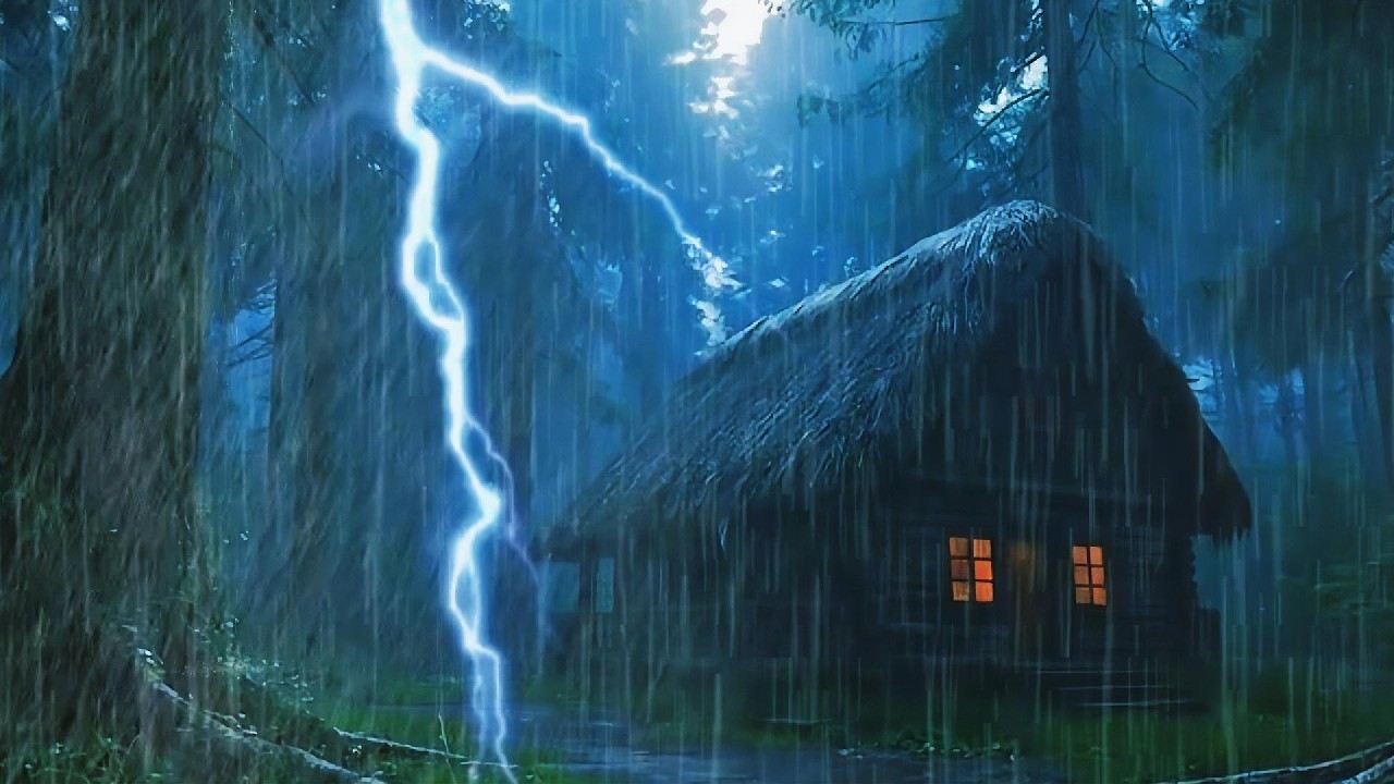 Gentle Night HEAVY RAIN AND THUNDER - Rain Sounds For Sleeping - Very Heavy Rain for SLEEP, ASMR #02