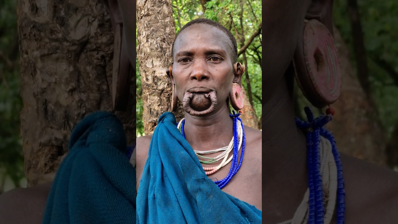 women from Surma tribe #shorts #ethiopia #omovalley #omoadvisor #omoriver #short #shortvideo