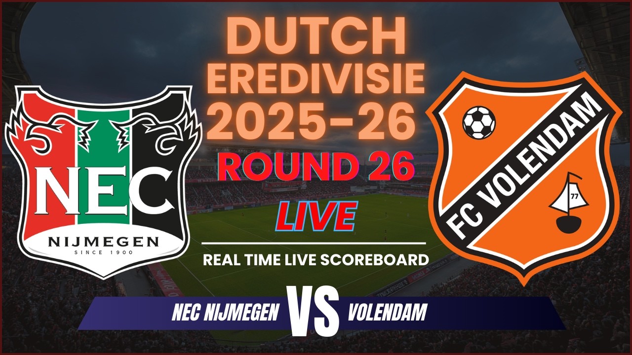 NEC Nijmegen vs Volendam Live Scores | 2025-26 Eredivisie Round 26