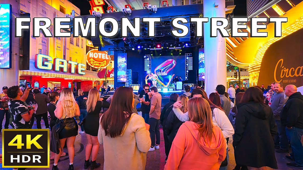 [4K HDR] Fremont Street Las Vegas Walking Tour | November 2023