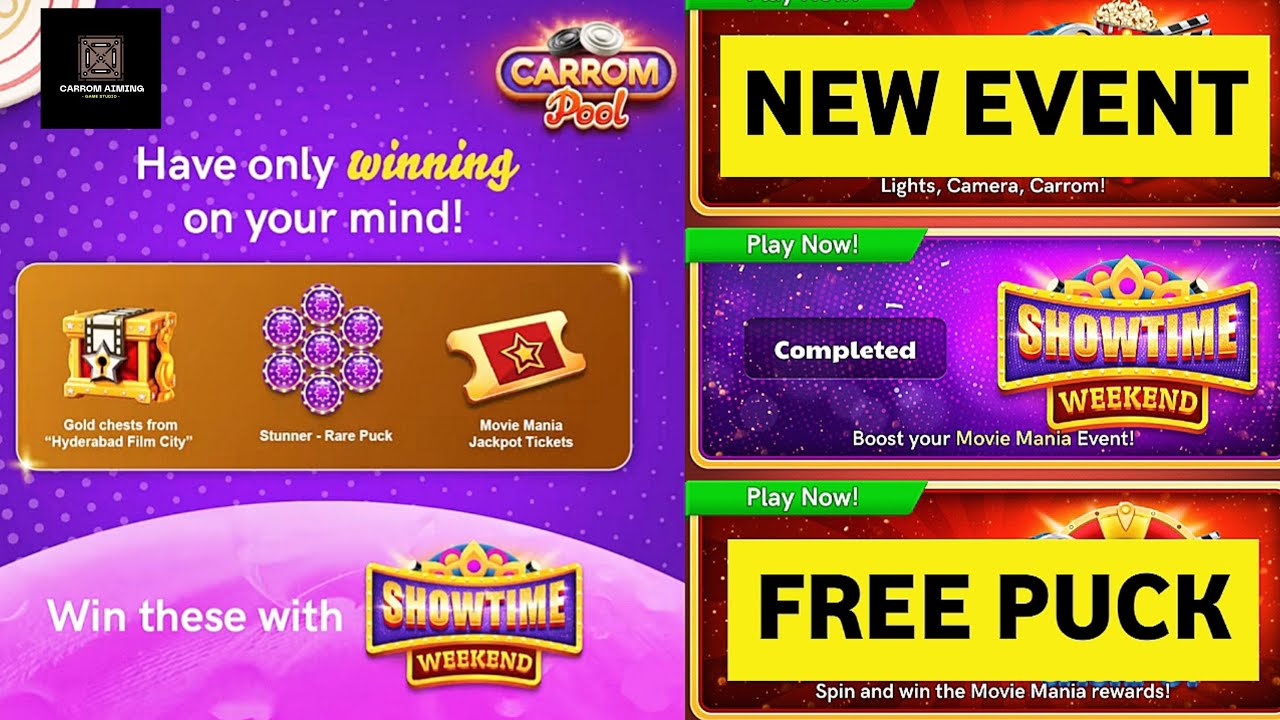 Carrom Pool New Events | New Legendary Striker | Showtime Weekend Event 💫❤️ #shorts #trending #viral