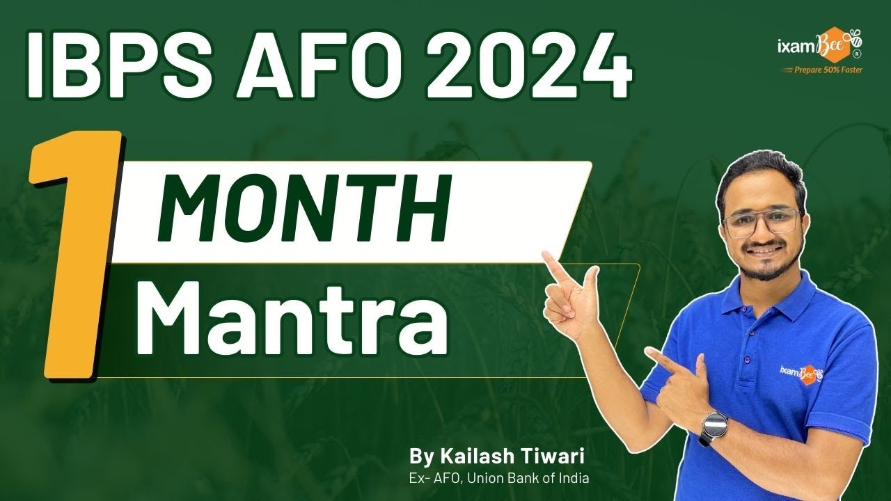 IBPS AFO 2024 || One Month One Mantra || One month to chase success || By Kailash Tiwari