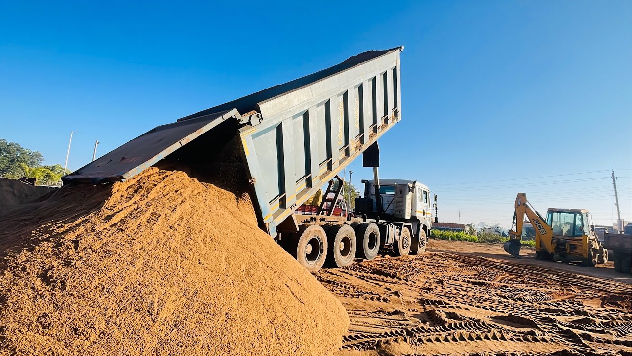New TATA truck unloading in ret and TATA 5330 TK FULL loading and 16 WHELEER truck 2500 FIT DALA LOD