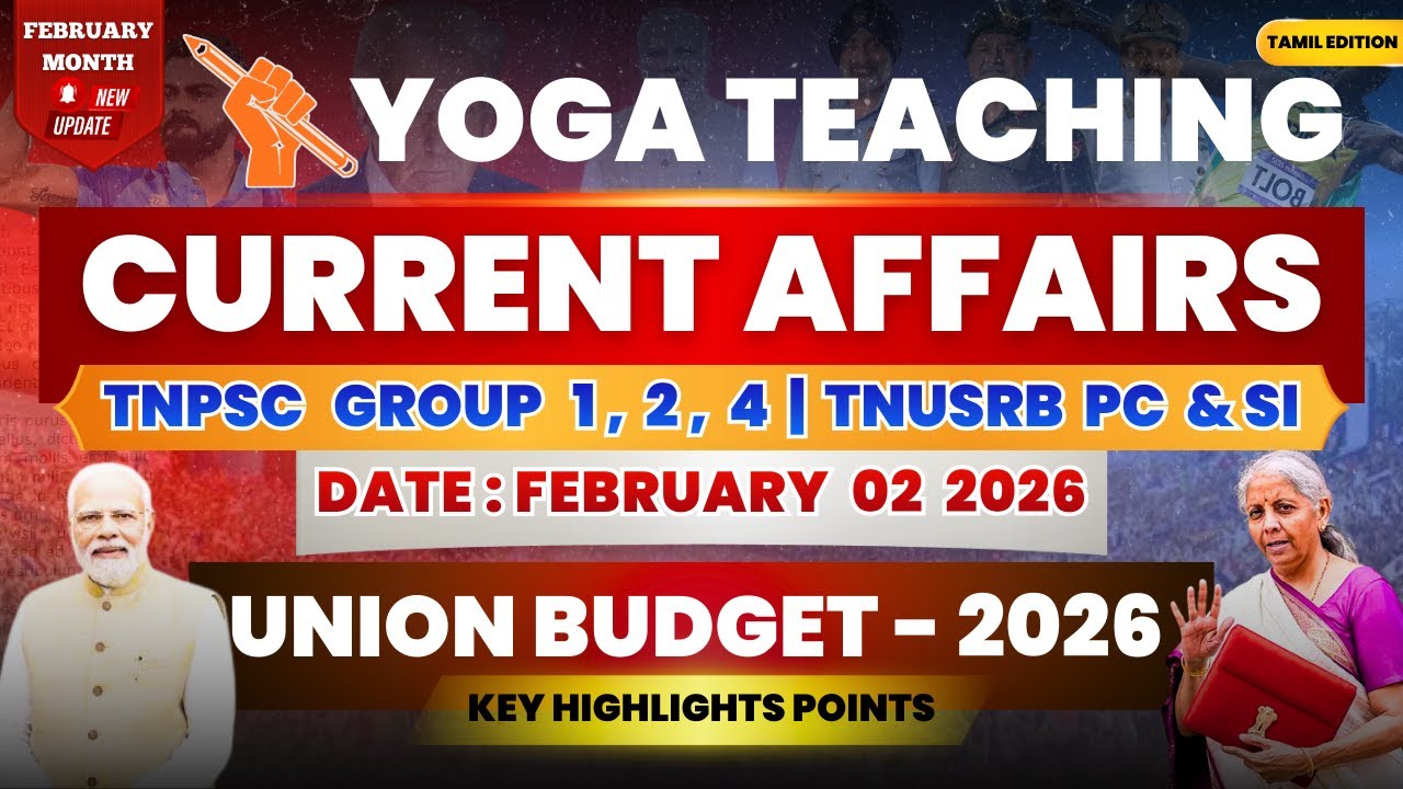Union Budget 2026 – Key Highlights in Tamil | 02 February 2026 | TNPSC Group 1, 2, 4 | TNUSRB 2026