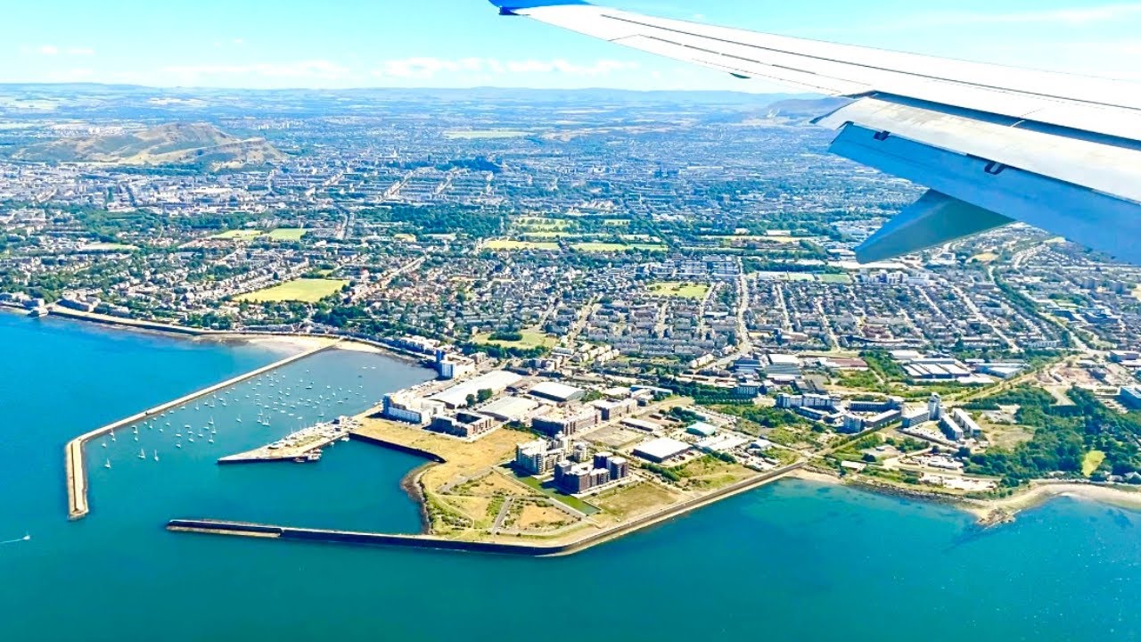 Landing in Edinburgh Airport with Perfect Weather
