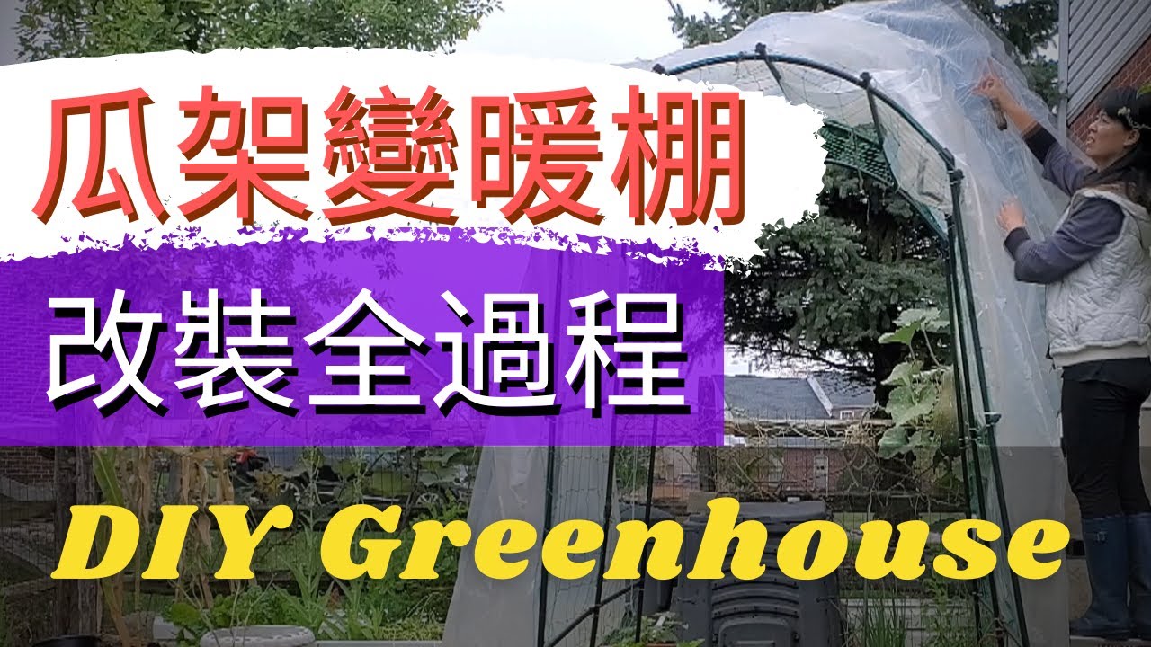 瓜架變暖棚【自製小暖屋全過程】簡單快速為菜園搭建小暖棚【低成本簡單溫室】蔬菜小暖棚 | 暖棚搭建 | 自建菜棚 | 冬天菜園 | 秋冬種菜【小拱棚】暖房搭建 DIY Greenhouse