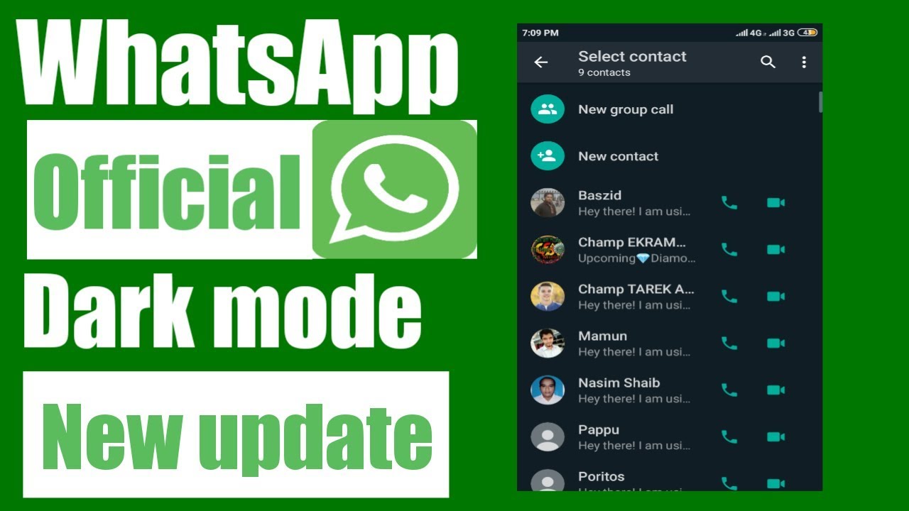 WhatsApp official beta dark mode update(2020)