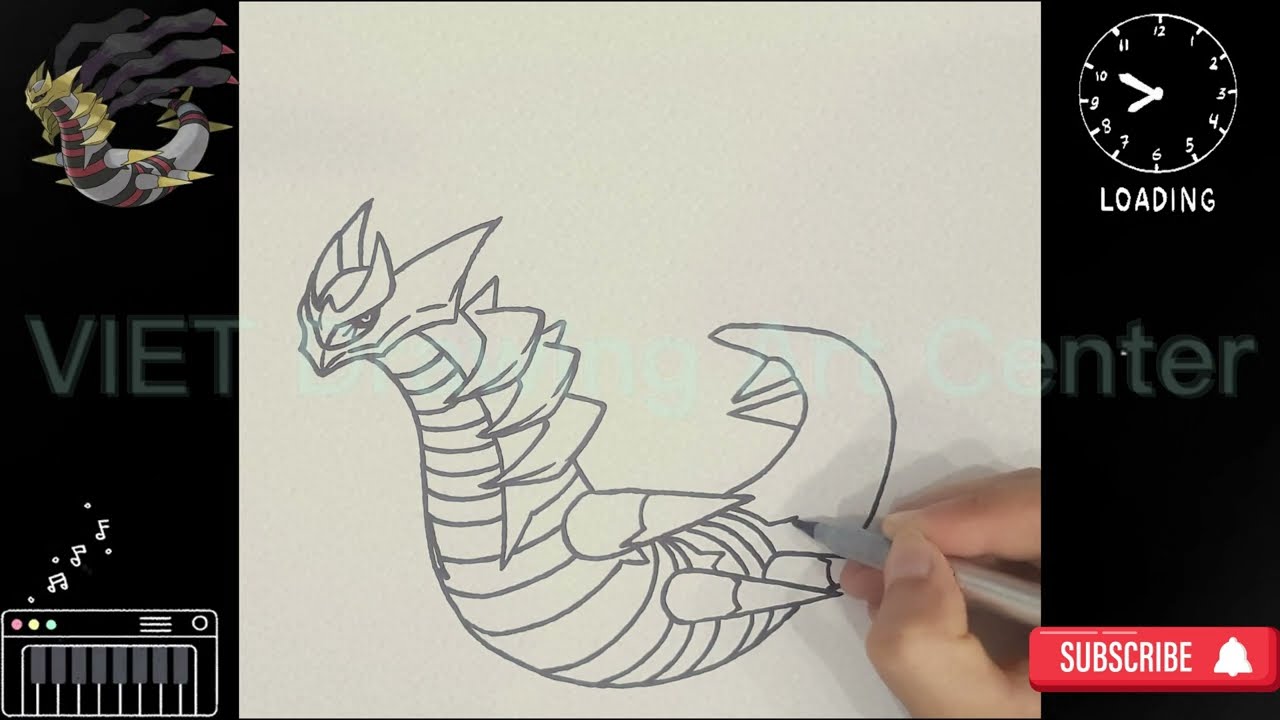 How to draw POKEMON Giratina Origin Forme step by step