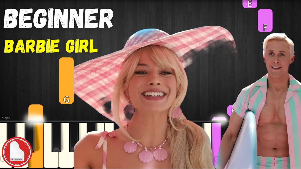Barbie Girl 💃 Aqua 💃 EASY Piano Tutorial (MIDI + Sheet Music)