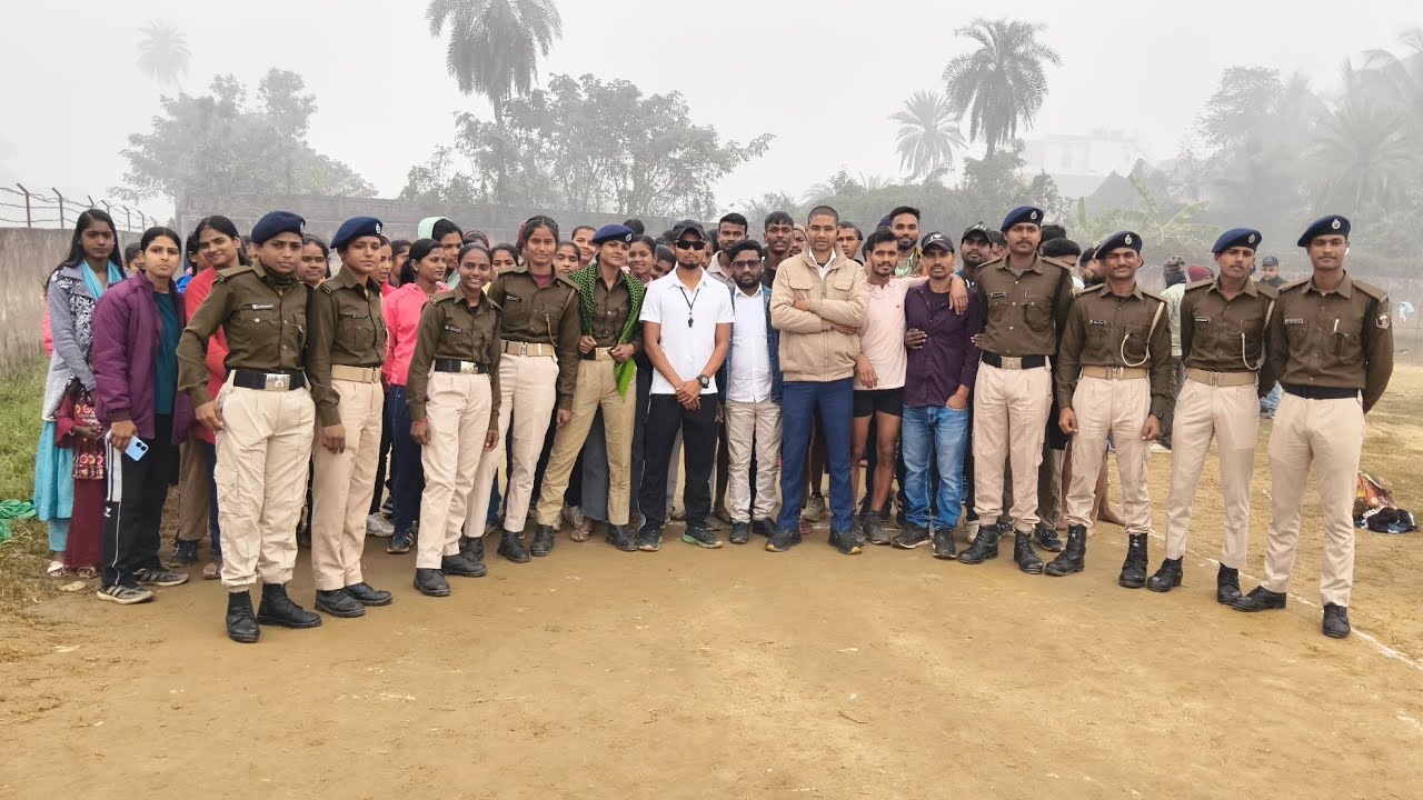 25 जनवरी 2026  1600 मीटर Running ट्रायल  Sharma Physical Academy R K College Madhubani 