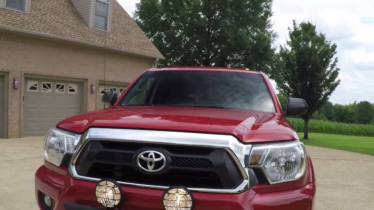 HD VIDEO 2014 TOYOTA TACOMA SR5 TFORCE DOUBLE CAB 4X4 RED FOR SALE SEE WWW SUNSETMOTORS COM