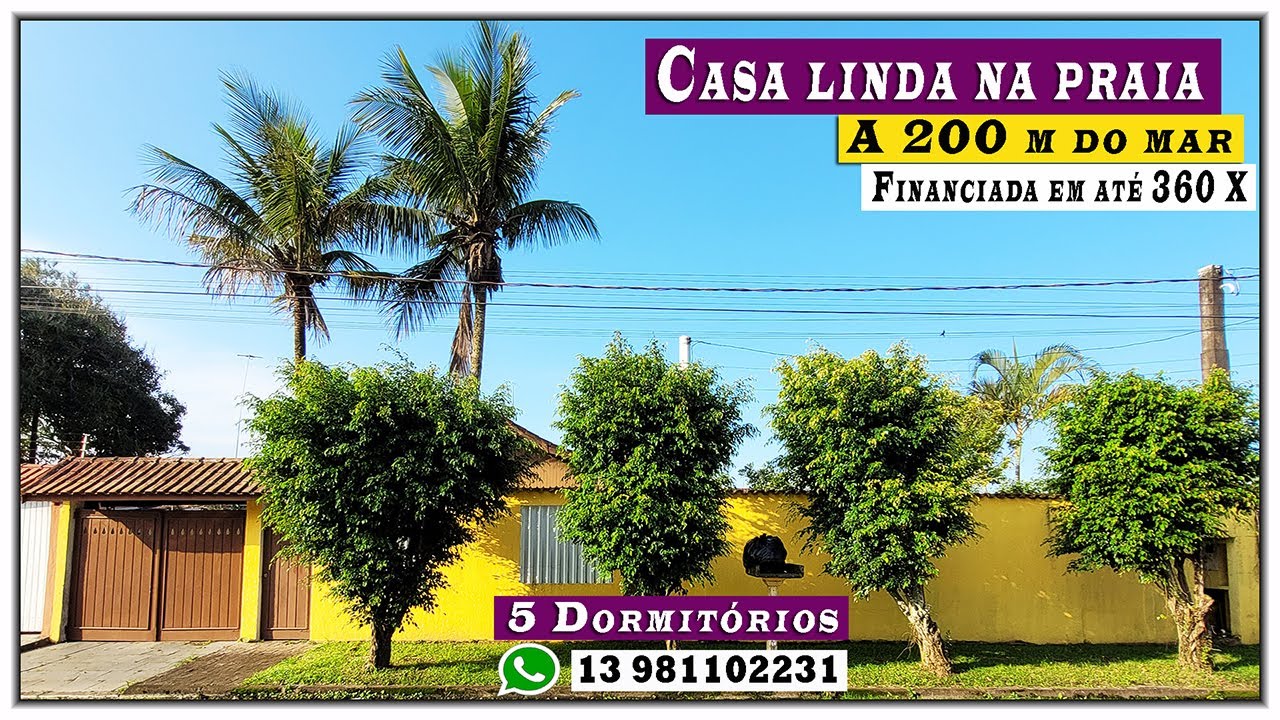 Casa no litoral a 200 m do mar com piscina terreno enorme confira!