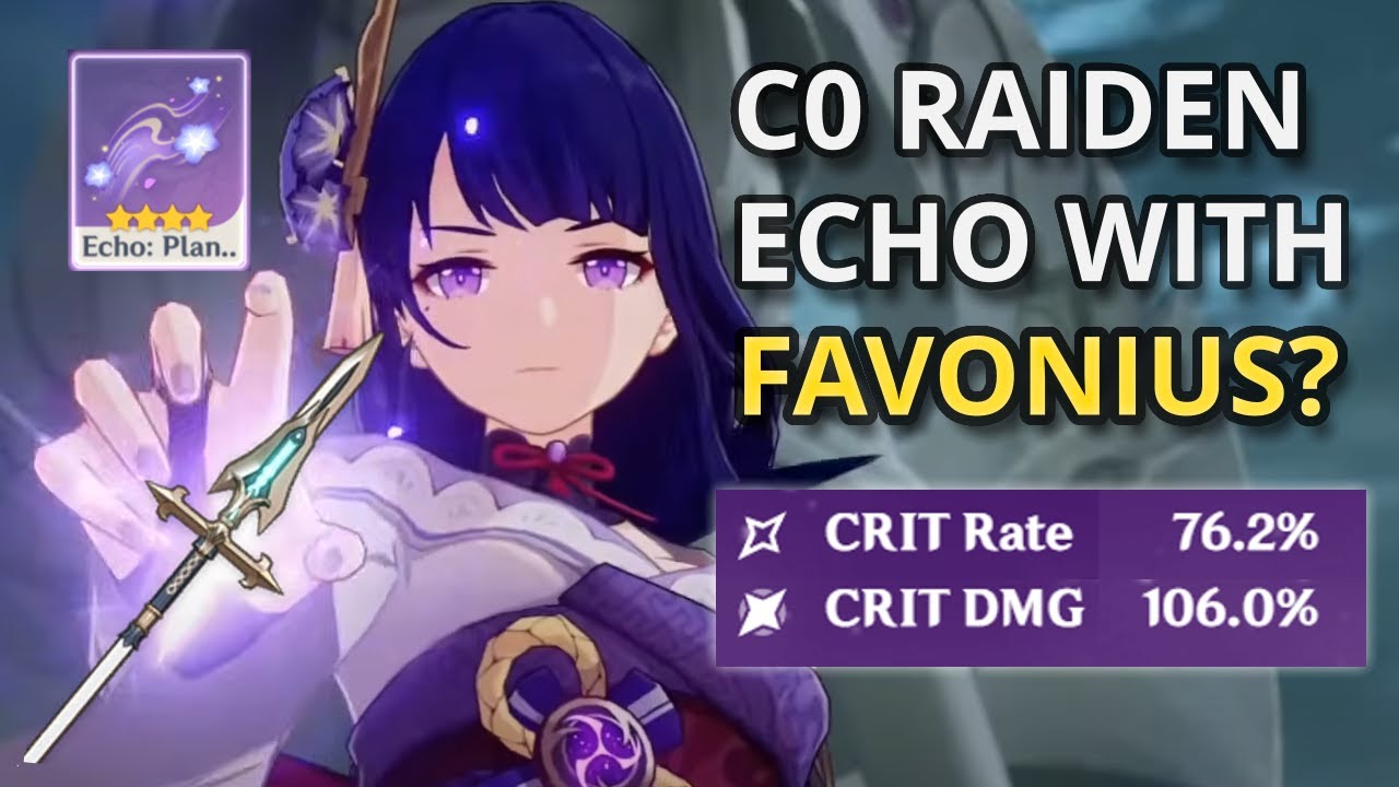 F2P C0 Raiden Shogun CLEARS Echo with Favonius Lance | Envisaged Echoes | Genshin Impact