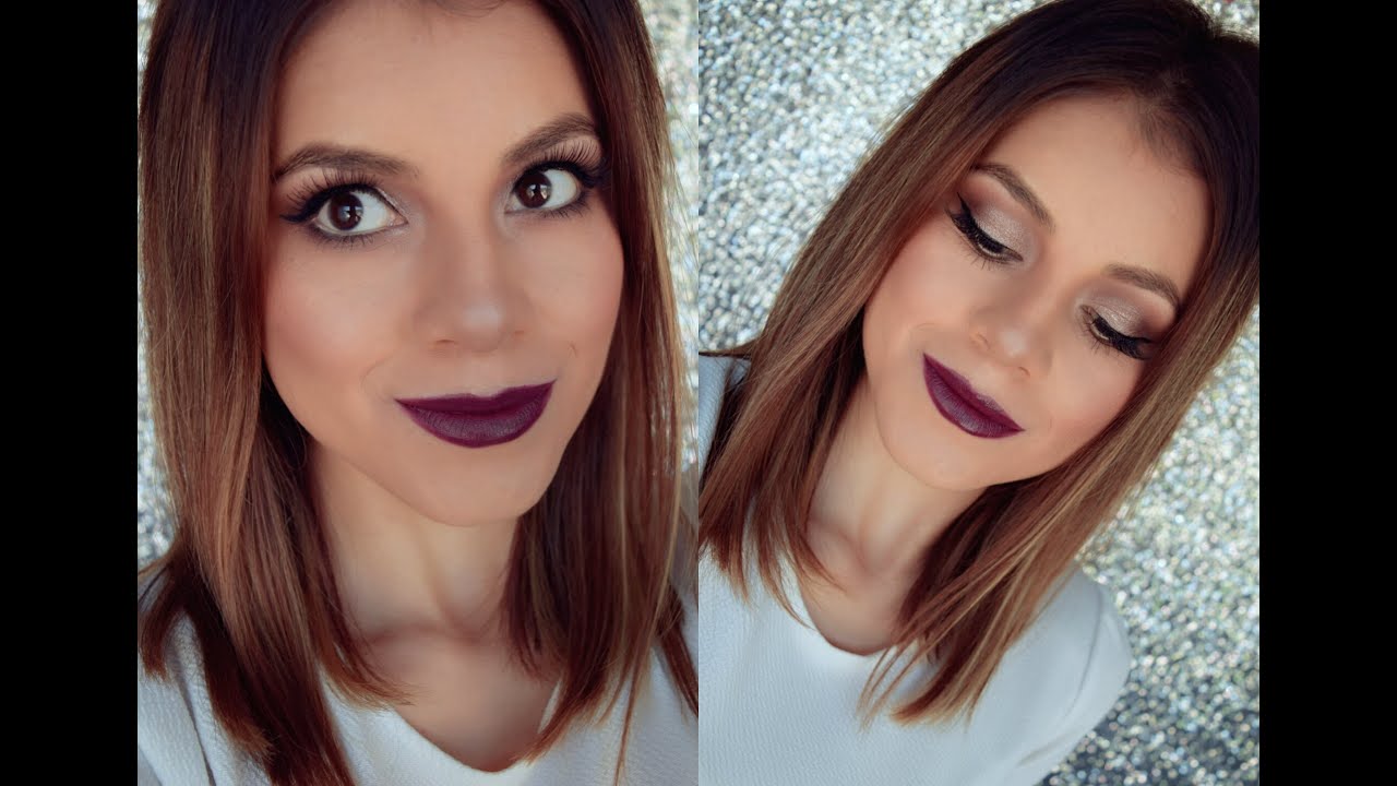 Maquillaje con labios uva