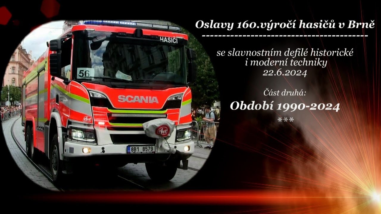 160 let hasičů v Brně, Scania P500XT CAS30 ad., defilé období 1990-2024 ...