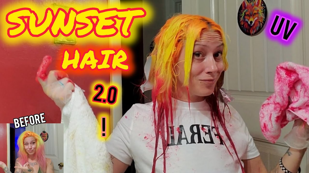 COLORING my HAIR with NEON RED UV HAIR DYE from IROIRO & Lunar Tides NEON LEMON!