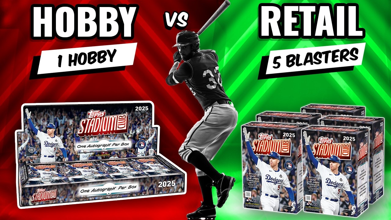🚨HOBBY VS RETAIL🚨 2025 TOPPS STADIUM CLUB HOBBY BOX VS 5 BLASTERS
