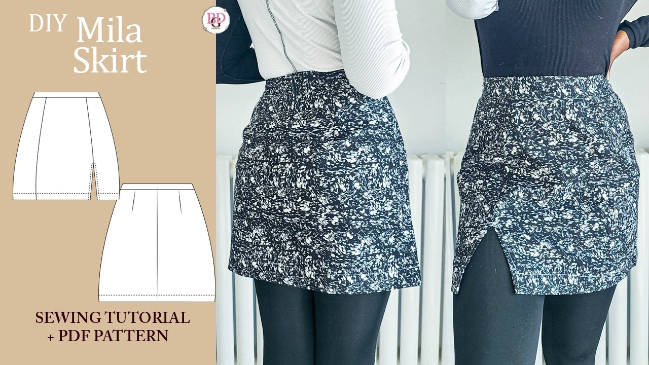 DIY Mila Mini Skirt |  Cute A Line Mini Skirt Sewing Tutorial  |   Beginner Friendly Sewing Pattern