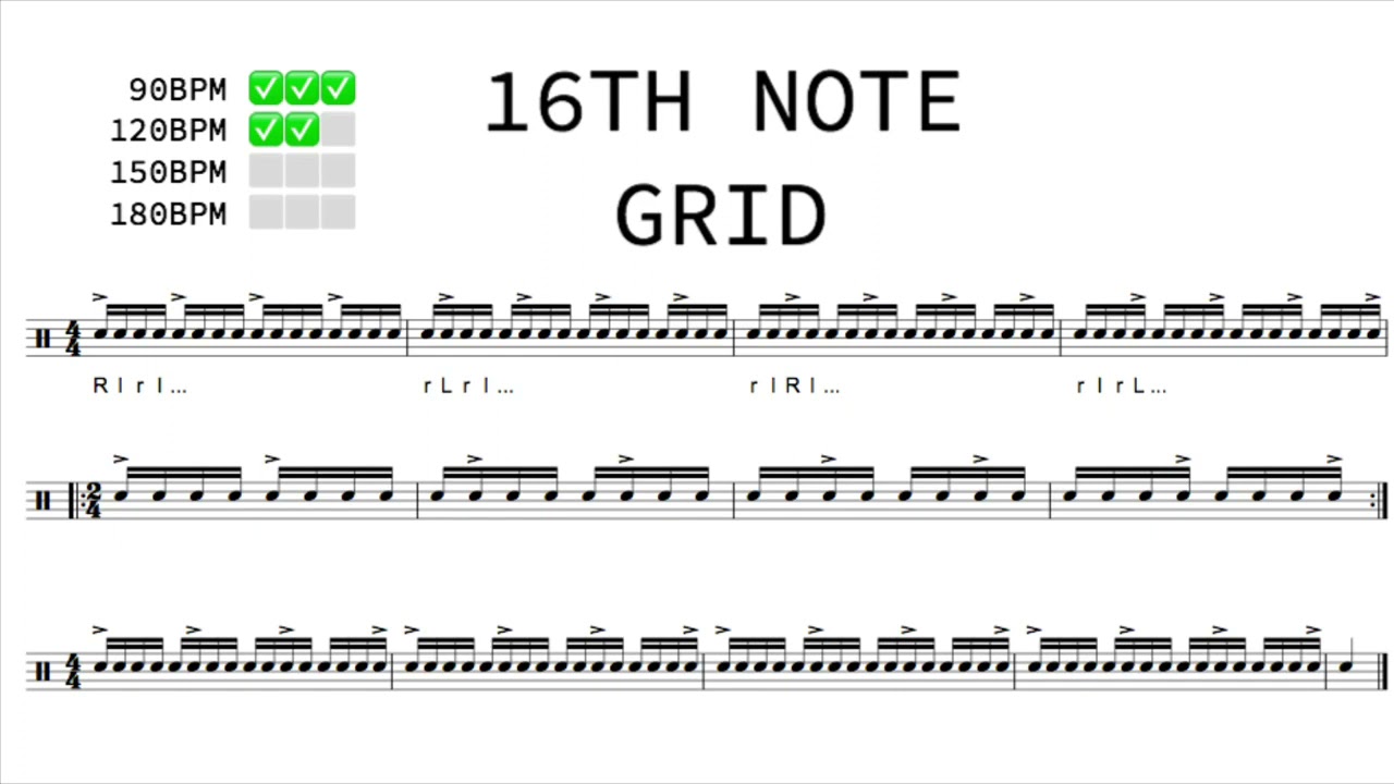 16TH NOTE GRID 🥁 Drumline Exercise Practice Track