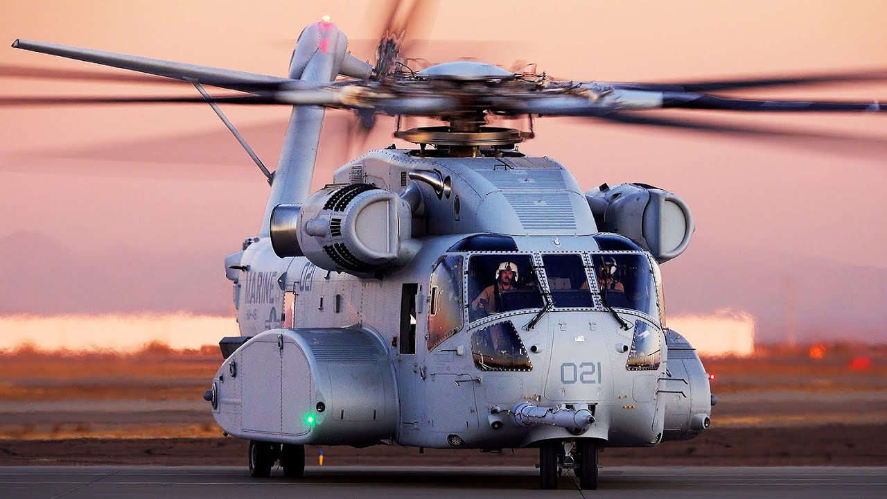 Helicopters at Dusk: CH-53K, AS350, Bell-412 & Night Ops Beauty #helicopters