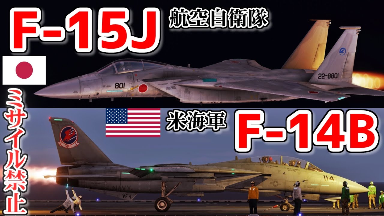 【ミサイル禁止】空自F-15JとF-14Bトムキャットが機関砲のみでドッグファイト！【DCSWorld】