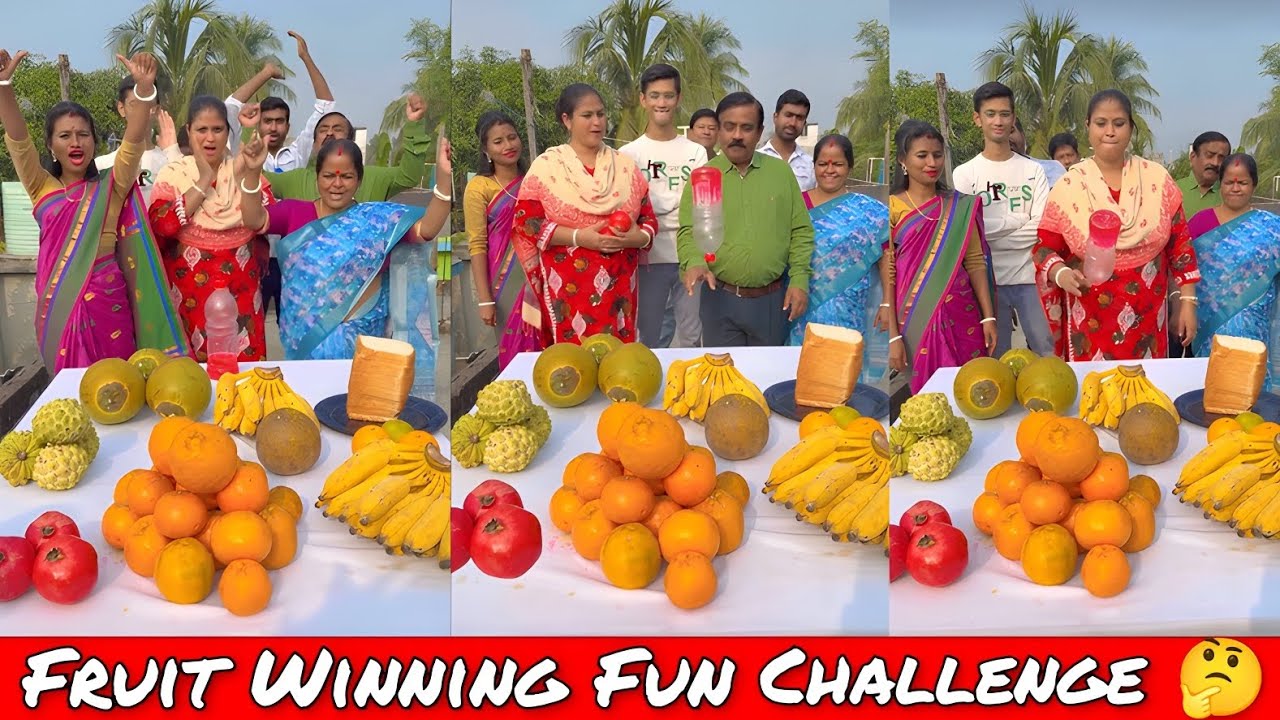 Bottle Flip Game – Fruit Winning Fun Challenge 🤔| ফল জেতার মজার চ্যালেঞ্জ 🔥/ SK Challenge Video