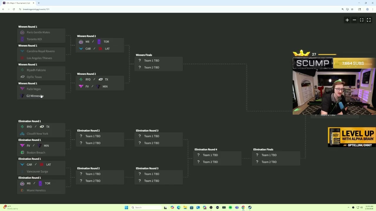 Scump Reacts to the Major 1 Bracket! (OpTic winning?) 👀
