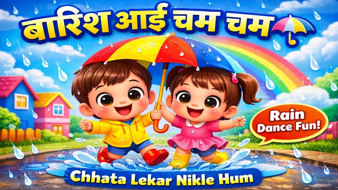 Barish Aayi Cham Cham | बारिश आई | Best Nursery Rhymes #kidscartoon #kidsvideo #cartoon  #trending