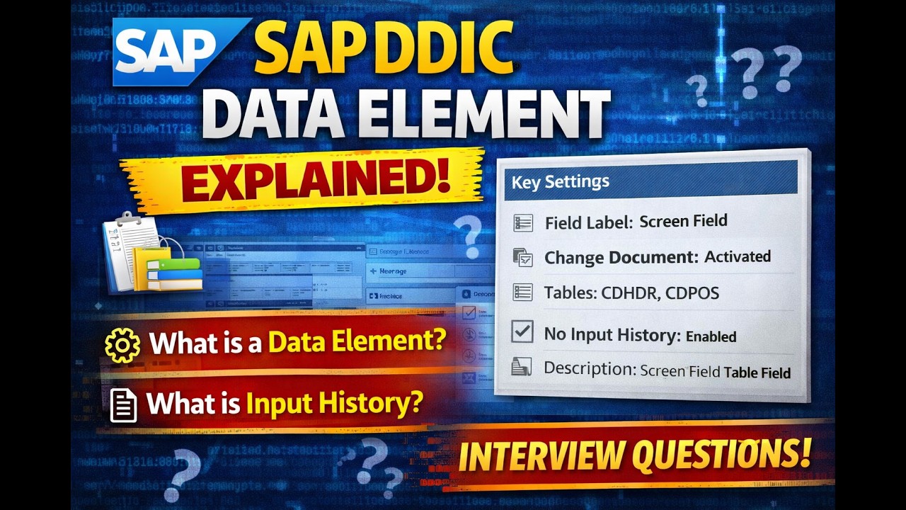 SAP ABAP Data Element:Interview Questions | Field Label,Change Document, Input History| SAP ABAP #15
