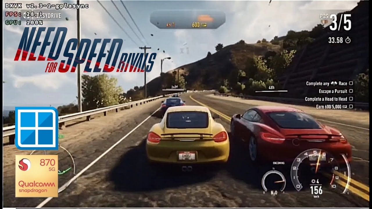 Need For Speed Rivals on Android Winlator Bionic Ludashi 2.8 Snapdragon 870 Settings