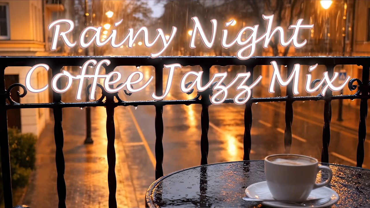 Rainy Night Balcony Coffee Jazz ☕ 12H Smooth & Relaxing Jazz Mix