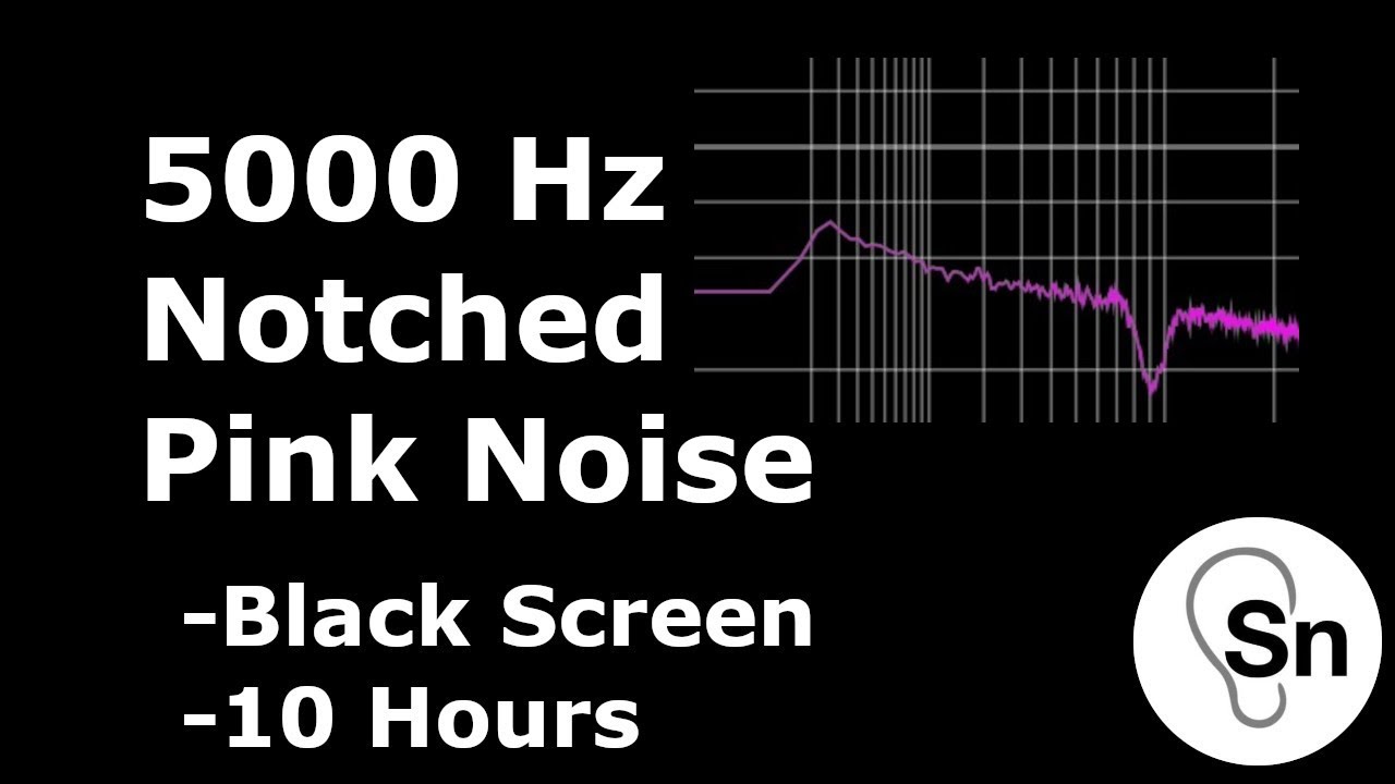 5000 Hz Notched Pink Noise - Black Screen - 10 Hours