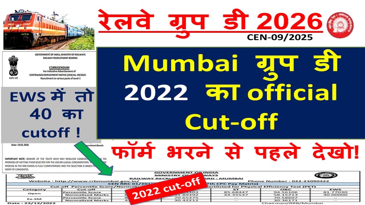 RRB Group D: Mumbai Zone Cut off 2025 | ग्रुप डी फॉर्म भरने से पहले देखे ! Online Form Fill-up