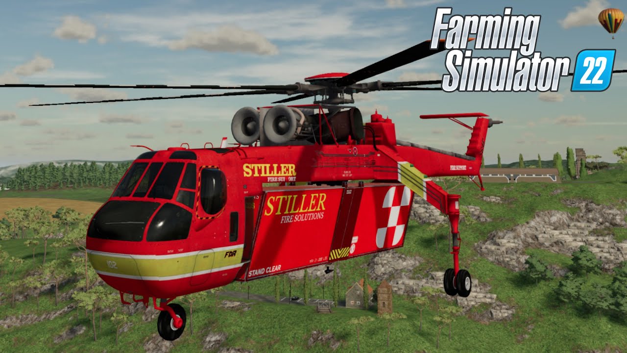 SIKORSKY S64 SKYCRANE FIRE - Farming Simulator 2022 [FS22 LS 22 Helicopter Mod] #gaming #games #game