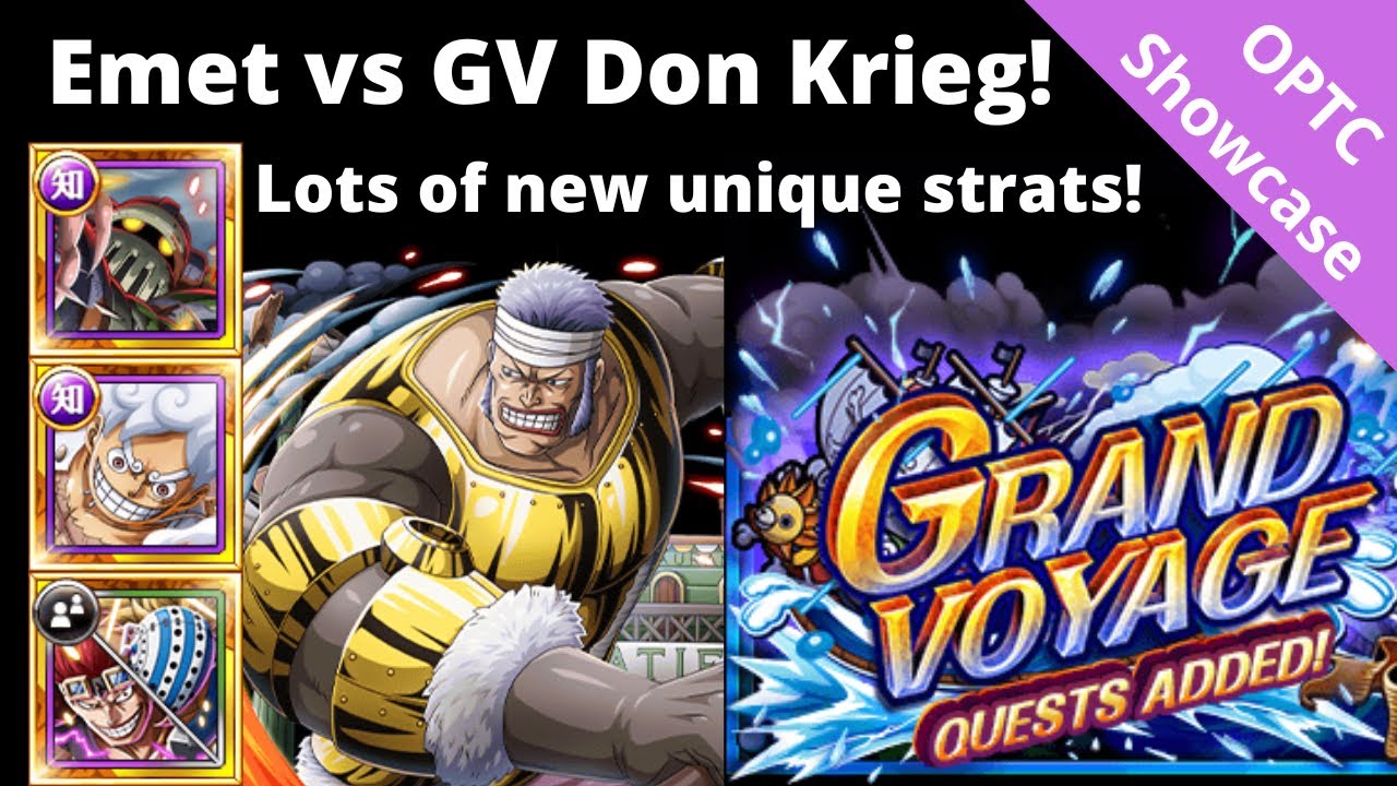 Legend Emet gives us one of the HIGHEST DAMAGE teams vs GV Don Krieg lv 5! OPTC Grand Voyage