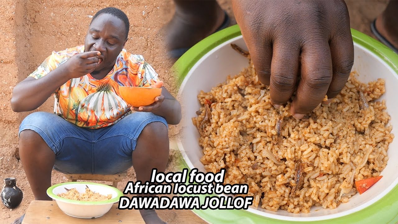 TRY THIS !!! Local Food Dawadawa Jollof | how to prepare African Locust Bean Jollof.